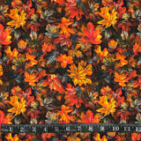COTON IMPRIMÉ FEUILLES D AUTOMNE