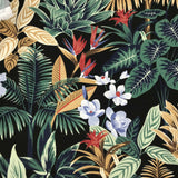 TISSU EXTÉRIEUR FLEURISSANT FOND NOIR
