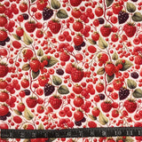 COTON IMPRIMÉ FRUITS DES CHAMPS FOND BLANC