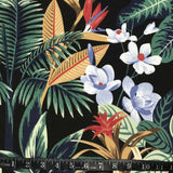 TISSU EXTÉRIEUR FLEURISSANT FOND NOIR