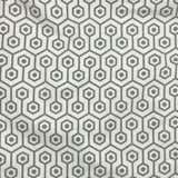 FLANELLETTE IMPRIMÉE GÉOMÉTRIQUE GRIS FOND BLANC