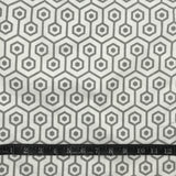 FLANELLETTE IMPRIMÉE GÉOMÉTRIQUE GRIS FOND BLANC