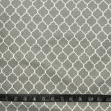 FLANELLETTE IMPRIMÉE GÉOMÉTRIQUE BLANC FOND GRIS