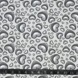 FLANELLETTE IMPRIMÉE COEURS GRIS