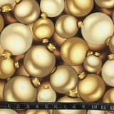 POLYESTER DÉCO ET NAPPE BOULES DE NOËL OR