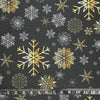 POLYESTER DÉCO ET NAPPE DE NOËL FLOCON OR ET BLANC