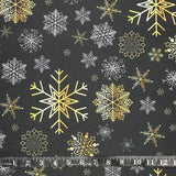 POLYESTER DÉCO ET NAPPE DE NOËL FLOCON OR ET BLANC