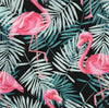 POLYESTER DÉCO ET NAPPE FLAMMANDS ET FEUILLES SUR FOND NOIR