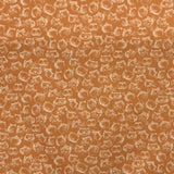 COTON IMPRIMÉ CHATS FOND ORANGE
