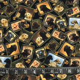 COTON IMPRIMÉ LABRADORS FOND NOIR
