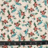 COTON IMPRIMÉ OISEAUX FOND ROSE