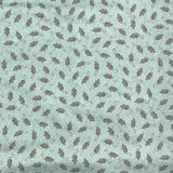 COTON IMPRIMÉ SOURIS FOND TURQUOISE