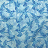 COTON IMPRIMÉ COLIBRIS BLEUS