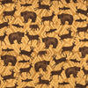 COTON IMPRIMÉ ANIMAUX FORESTIERS TRIBAL FOND ORANGE