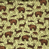 COTON IMPRIMÉ ANIMAUX FORESTIERS TRIBAL VERT