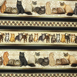 COTON IMPRIMÉ FRISE DE CHATS
