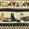 COTON IMPRIMÉ FRISE DE CHATS