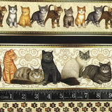 COTON IMPRIMÉ FRISE DE CHATS