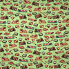 COTON IMPRIMÉ SUSHIS FOND VERT