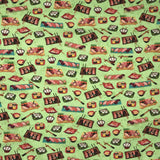COTON IMPRIMÉ SUSHIS FOND VERT