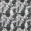COTON IMPRIMÉ NATURE SAUVAGE FOND GRIS