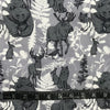 COTON IMPRIMÉ NATURE SAUVAGE FOND GRIS
