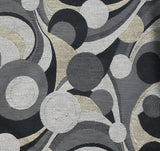 TISSU RECOUVREMENT - RONDS GRIS ET BRUNS