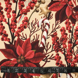 POLYESTER DÉCO NAPPE CLOCHE DE NOEL FOND BEIGE