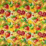 COTON IMPRIMÉ FRUITS ORANGÉS
