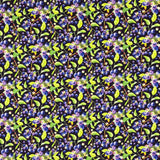 COTON IMPRIMÉ BLEUETS FOND NOIR