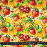 COTON IMPRIMÉ FRUITS ORANGÉS