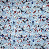 COTON IMPRIMÉ HOCKEY FOND BLEU