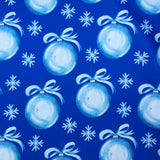 POLYESTER DÉCO NAPPE BOULES DE NOEL BLEU