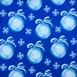 POLYESTER DÉCO NAPPE BOULES DE NOEL BLEU