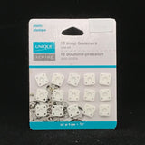 Bouton-pression à coudre en plastique blanc 9mm