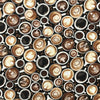 COTON IMPRIMÉ CAFÉS AVEC MOTIFS FOND NOIR