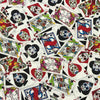 COTON IMPRIMÉ CARTES AVEC SQUELETTES FESTIFS