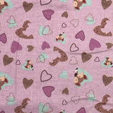 FLANELLETTE IMPRIMÉE RENARDAUX FOND ROSE