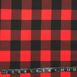 TISSU À NAPPE - CARROTÉ ROUGE ET NOIR GROS CARREAUX