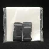 Attache pour sac à dos en plastique noir qui clip 1/2''