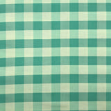 COTON IMPRIMÉ CARREAUX TURQUOISE ET CRÈME