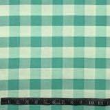 COTON IMPRIMÉ CARREAUX TURQUOISE ET CRÈME