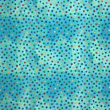 COTON IMPRIMÉ POIS ARC-EN-CIEL SUR FOND BLEU