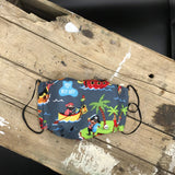 MASQUE PIRATES SUR FOND GRIS