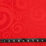 TISSU À NAPPE - ROUGE À MOTIFS SPIRALES
