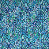 COTON IMPRIMÉ LOSANGE BLEU ET VERT