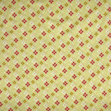 COTON IMPRIMÉ FLEURS EN POINTS SUR FOND JAUNE