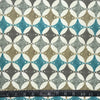 TISSU EXTÉRIEUR FORMES GÉOMETRIQUES BLEU BLANC GRIS TAUPE