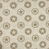 TRICOT FRANCAIS COTON IMPRIMÉ ÉTOILES FOND BEIGE
