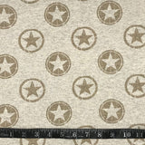 TRICOT FRANCAIS COTON IMPRIMÉ ÉTOILES FOND BEIGE